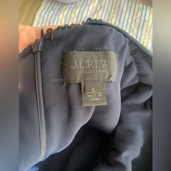 J.Crew Collection Romper Sequin Black Size 6 Low Back Lined Pockets - Picture 4 of 16